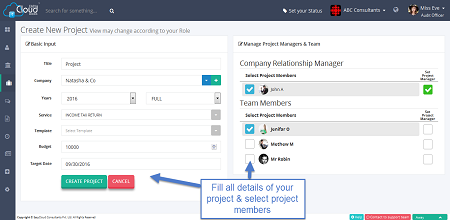 Find a button called create new for creating new project.