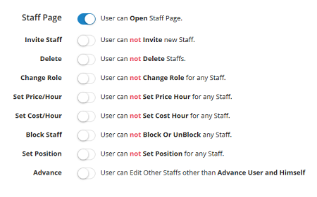 Staff page role