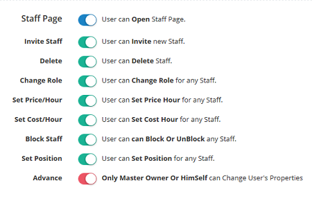 Staff page role